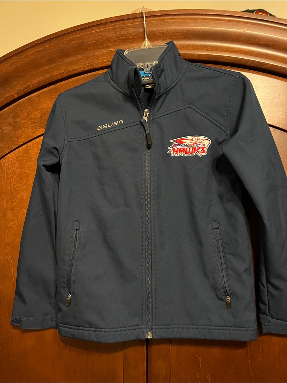 Bauer Kids Navy Jacket with Hawks Patch